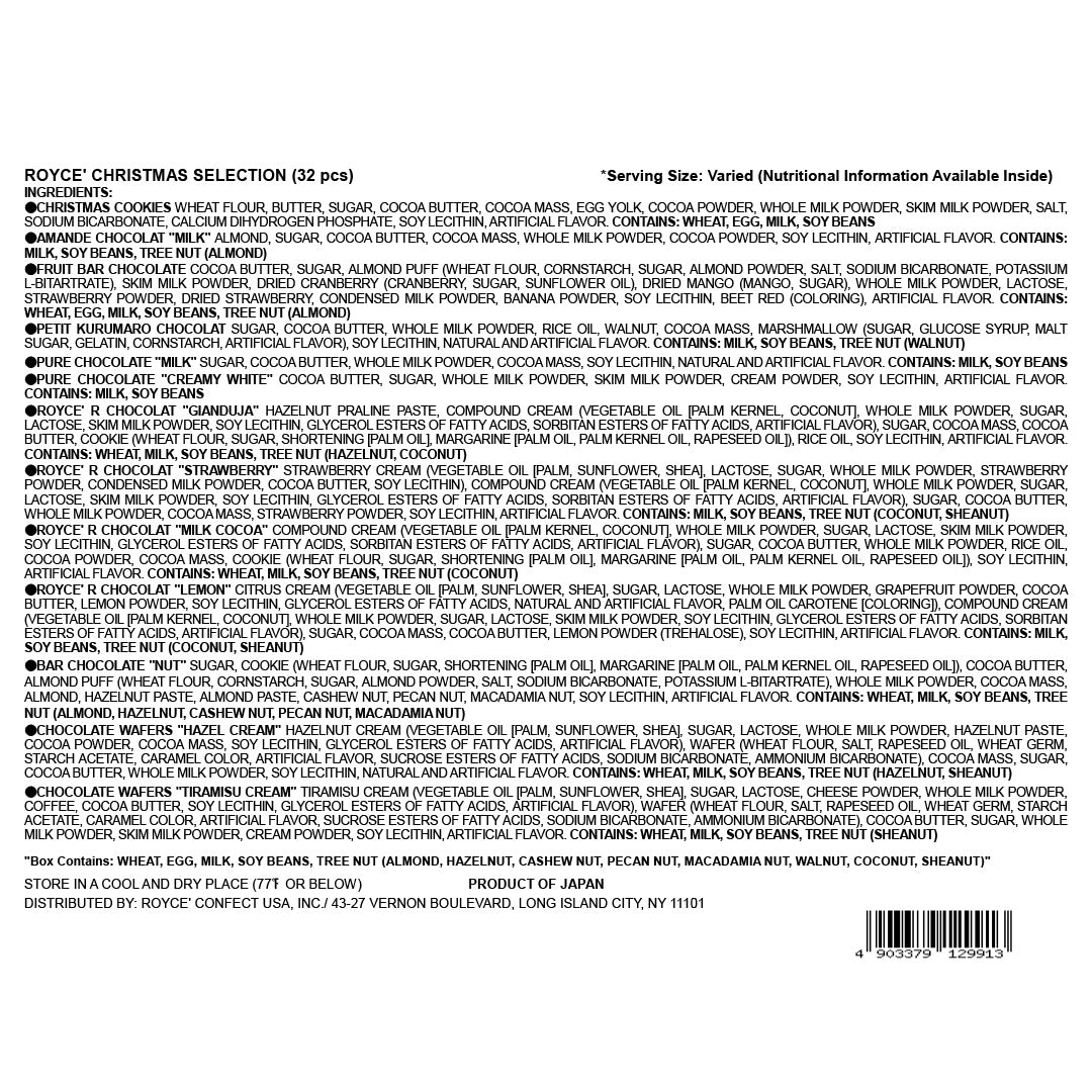 ROYCE' Christmas Selection (32 Pcs) - Back Label 2023