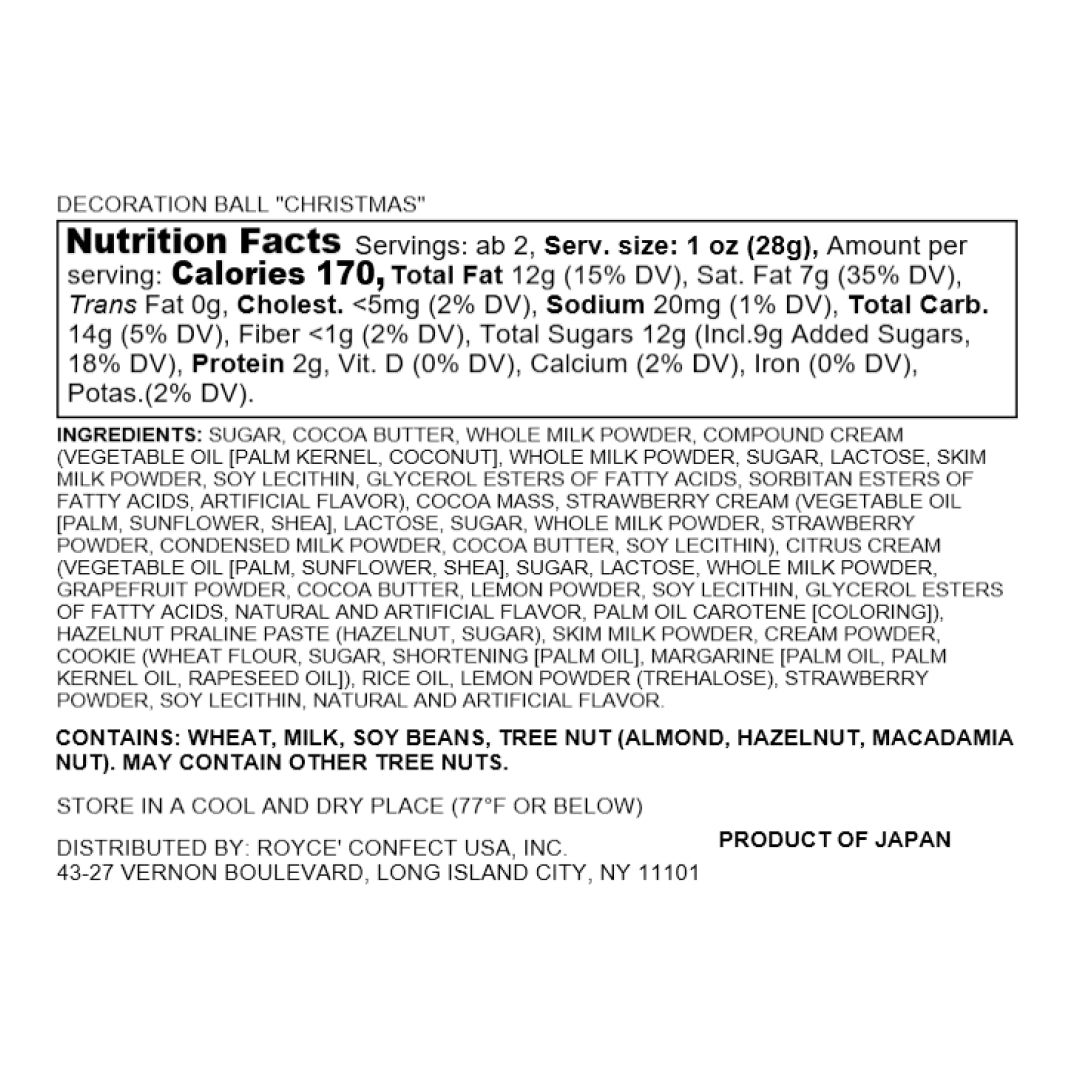 Decoration Ball "Christmas" - Nutrition Facts