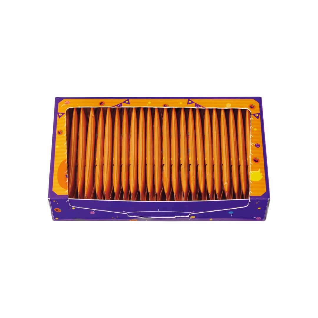 ROYCE' Chocolate - ROYCE' Halloween Baton Cookies - Image shows an open box with individually-wrapped confections inside.