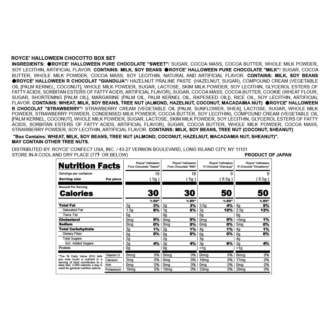 ROYCE' Chocolate - ROYCE’ Halloween Chocotto Box Set - Nutrition Facts