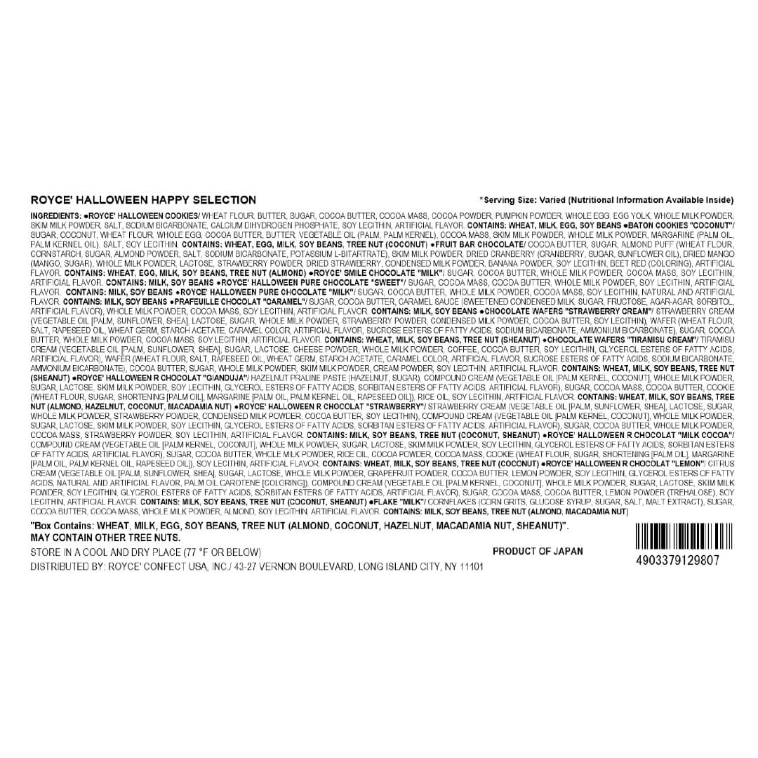 ROYCE' Chocolate - ROYCE' Halloween Happy Selection - Back Label