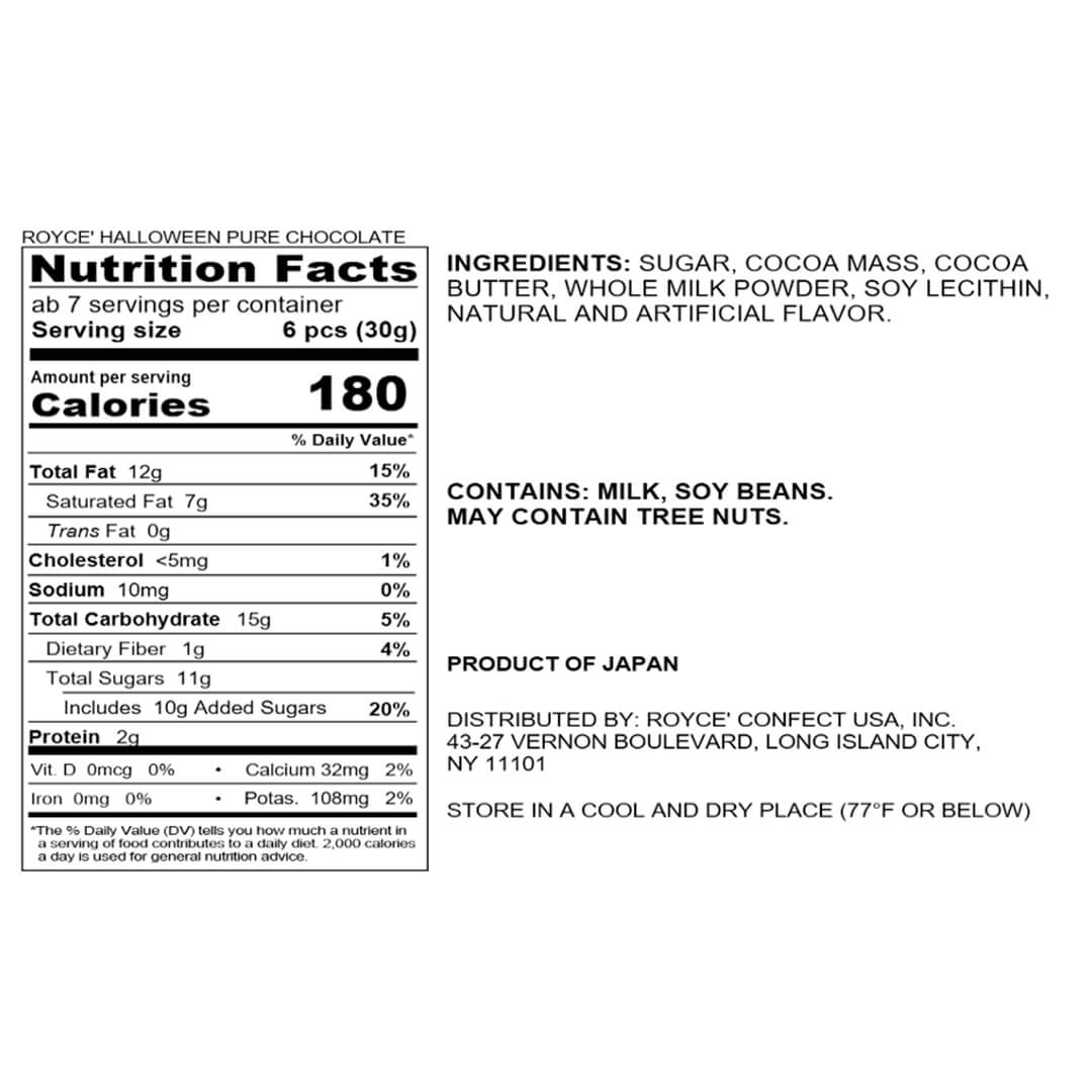 ROYCE' Chocolate - ROYCE' Halloween Pure Chocolate - Nutrition Facts