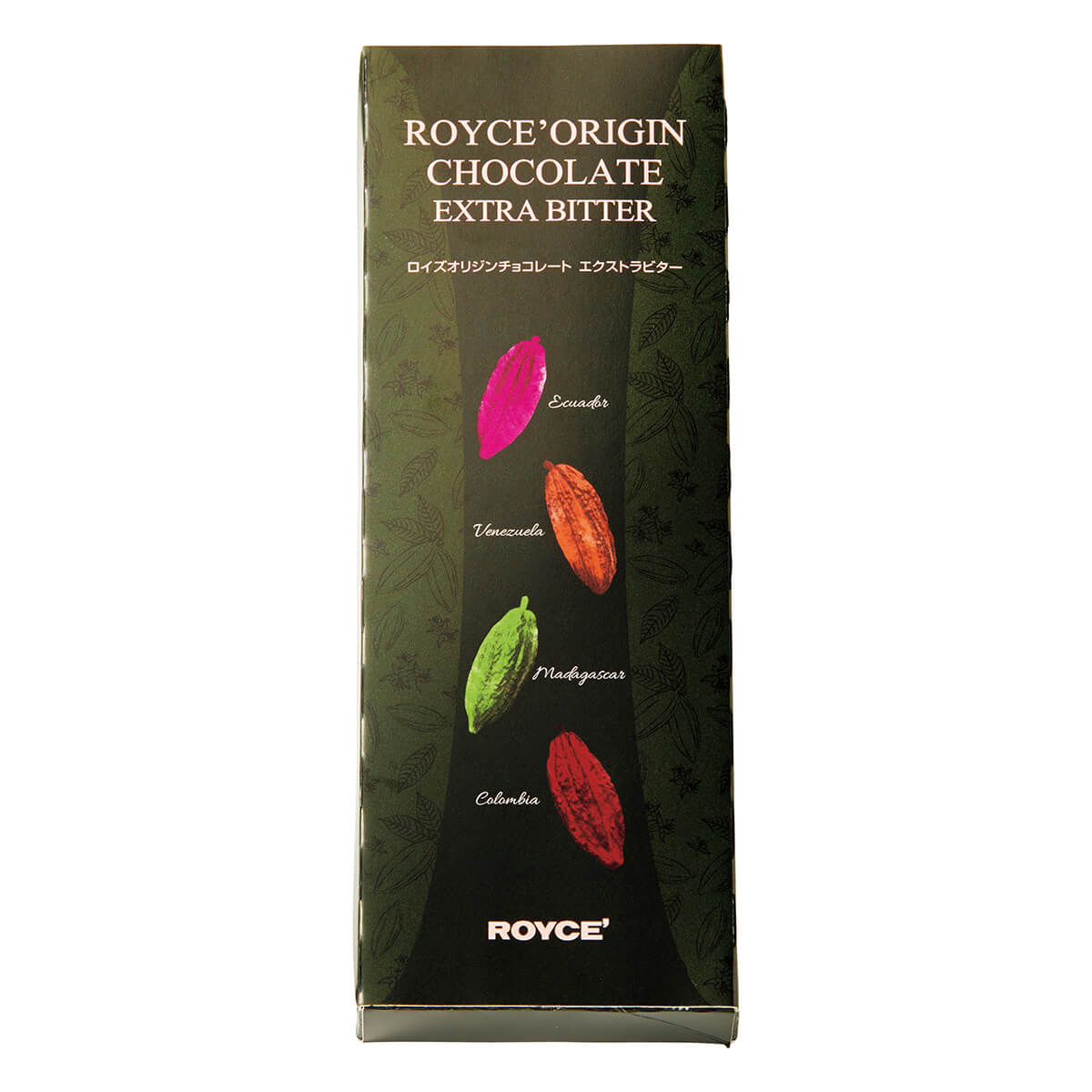 ROYCE' Chocolate - ROYCE' Origin Chocolate "Extra Bitter" - ROYCE' Origin Chocolate "Extra Bitter" packaging on a white background