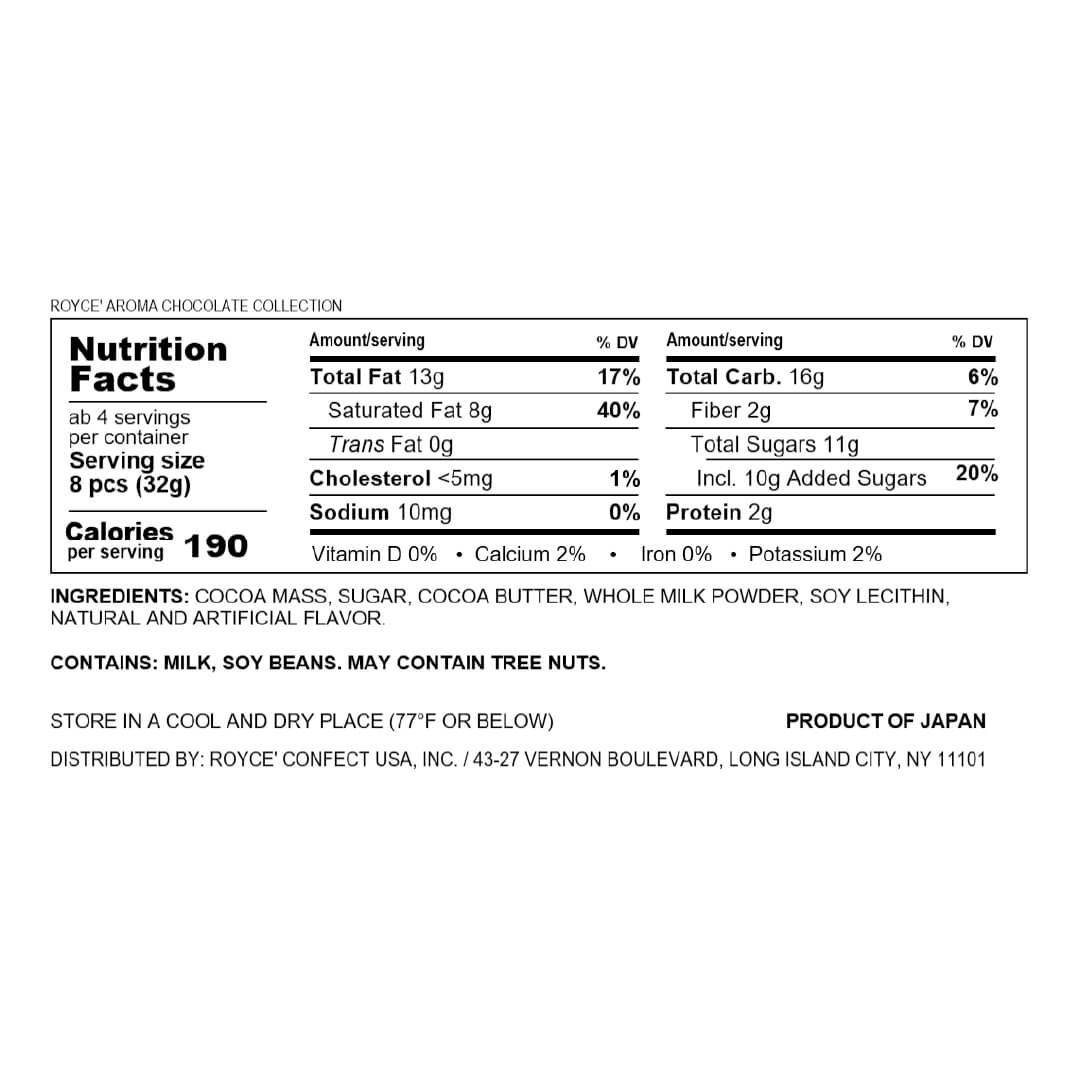 ROYCE' Chocolate - ROYCE' Aroma Chocolate Collection - Nutrition Facts