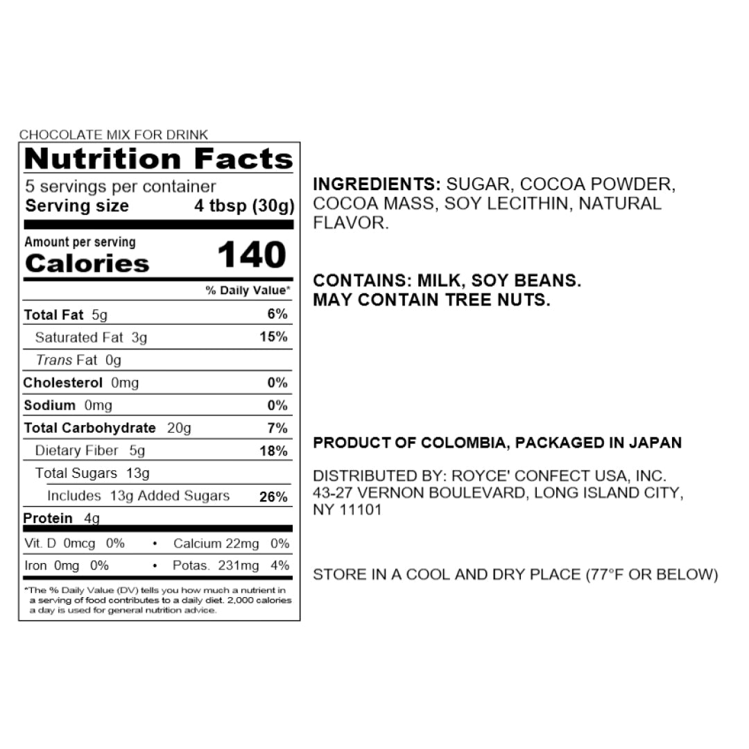 Chocolate Mix for Drink - Nutrition Facts 2023