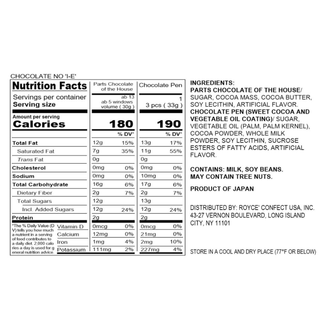 Chocolate No I-E - Nutrition Facts