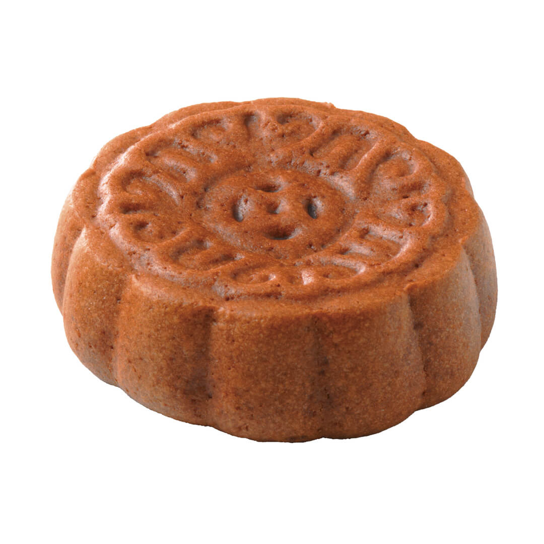 Chocoman Mooncake - Image shows a mooncake.