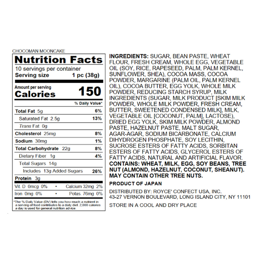 Chocoman Mooncake - Nutrition Facts