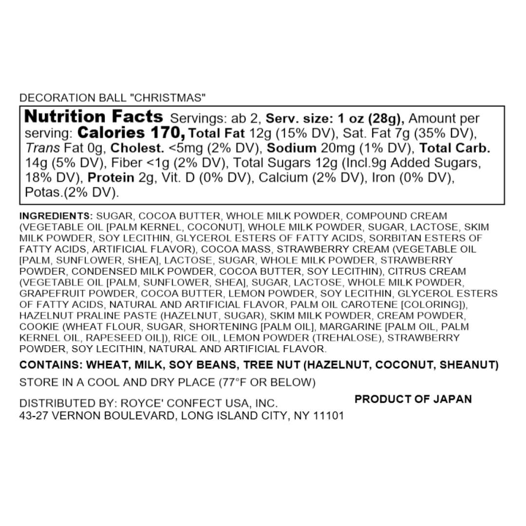 Decoration Ball "Christmas" - Nutrition Facts 2024