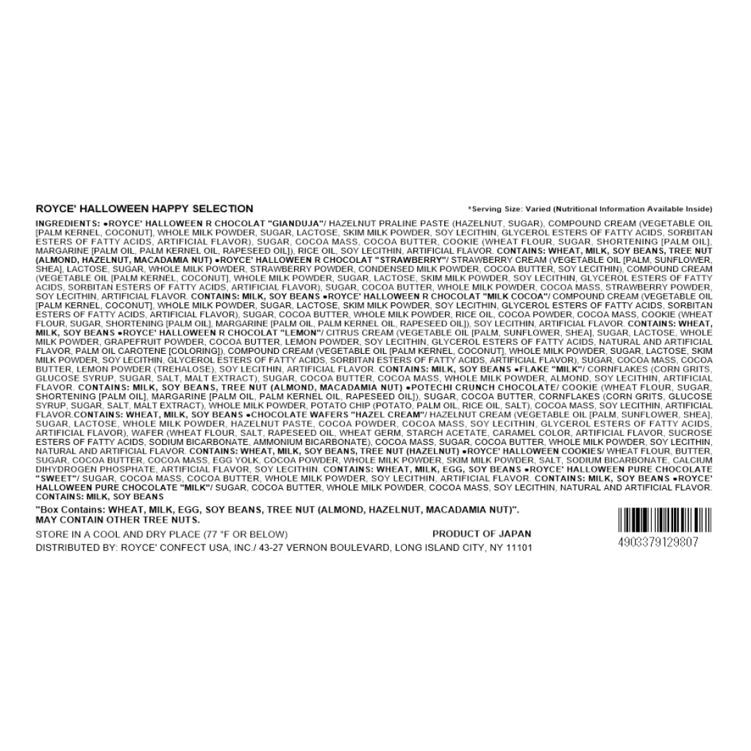 ROYCE' Halloween Happy Selection - Nutrition Facts 2026
