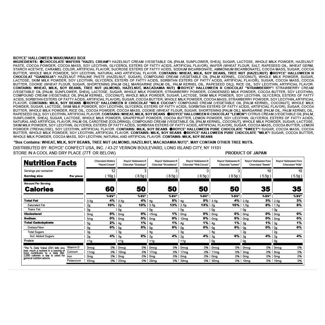 ROYCE' Halloween Wakuwaku Box - Nutrition Facts
