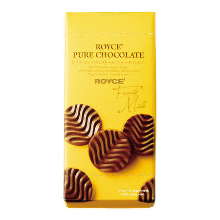 ROYCE' Chocolate - Pure Chocolate "Fruity Milk" - ROYCE' Pure Chocolate packaging with yellow background