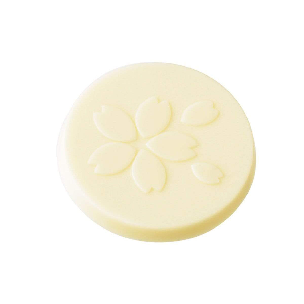 ROYCE' Chocolate - Sakuraberry & Sakurawhite Chocolate - Image shows a white chocolate disc with floral engraving.