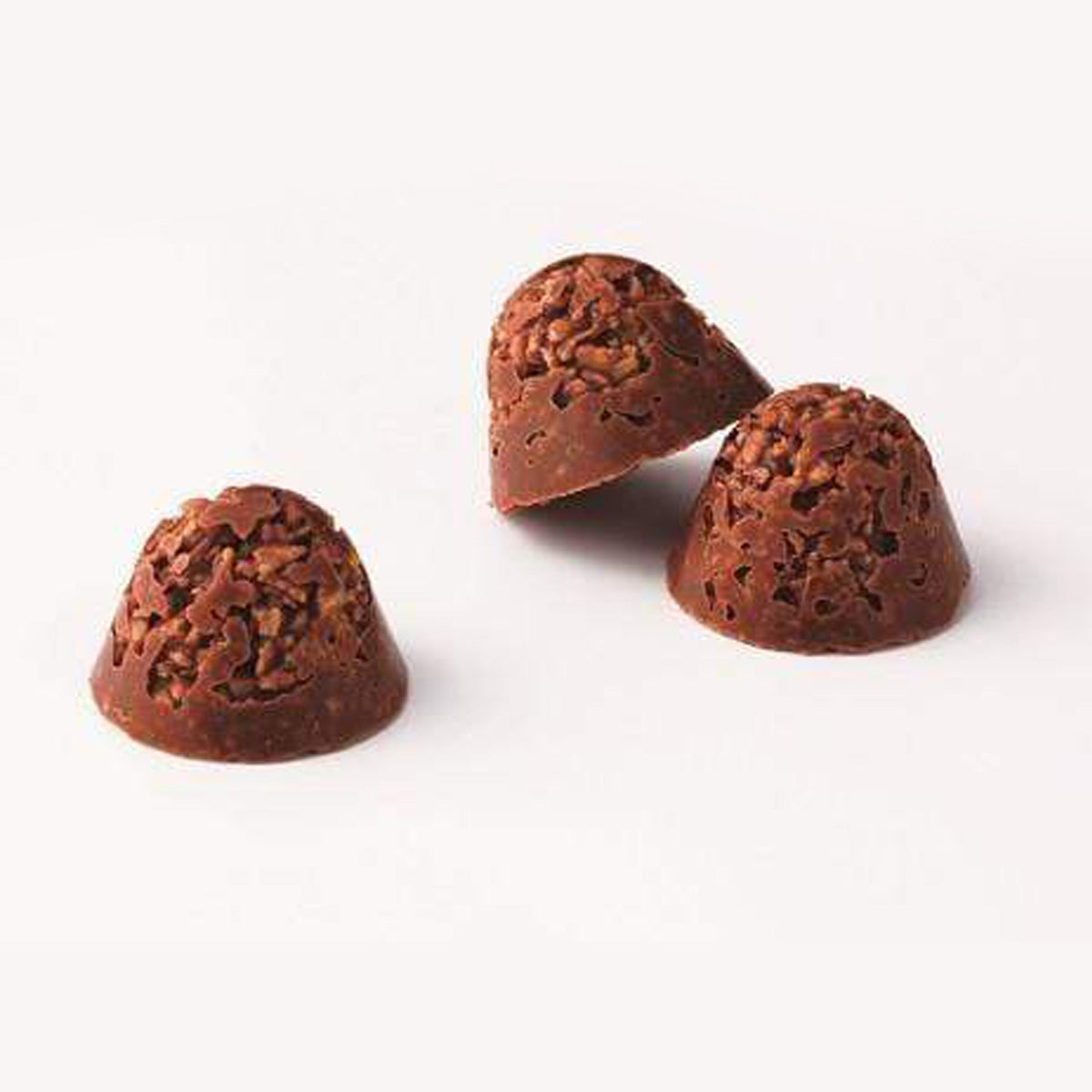 ROYCE' Chocolate - Potechi Crunch Chocolate - Image shows brown chocolate creations. Background is in white color.